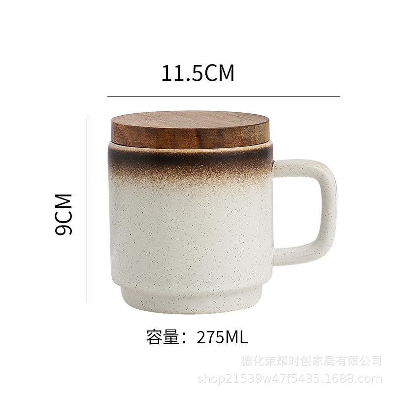 Ins Minimalist Ceramic Mug Water Cup with Lid Office Student Couple Mug European-style Literary Water Mug