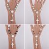 Catholic Finger Chain Small Rosary Finger Baptism Rosaries Faux Pearls Bracelet Suitable for Baptism Favors Christening