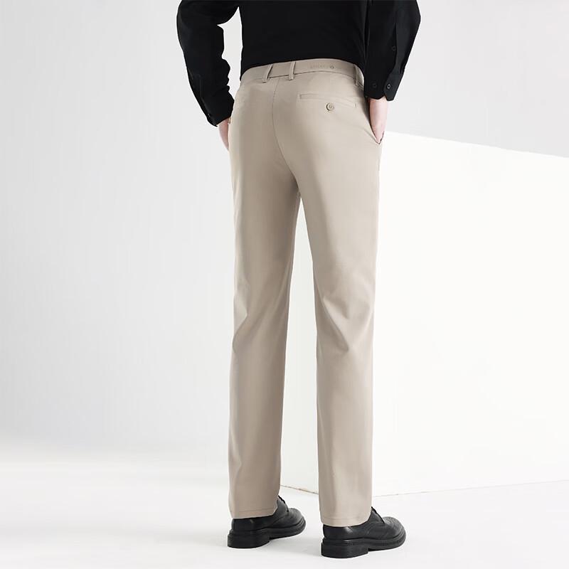 FengXun Men's Straight-Leg Business Casual Stretch Anti-Wrinkle Pants FXLF7305