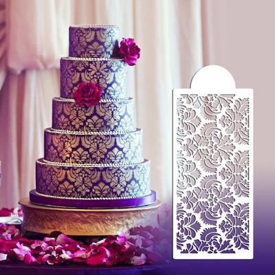 MIT Gorgeous Damask Cake Stencil Template Fondant Spray Die DIY Baking Art Decor