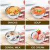 IMEEA Rice Bowls and Tea Bowls, Approximately 14cm Diameter, Dishwasher Safe, Lightweight, SUS304 Stainless Steel, Double Walled, Heat Resistant, Silv