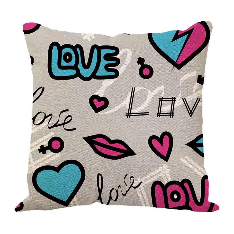 New Valentine'S Day Love Letter Pattern Pillow Cover Sofa Pillow Cover Premium Durable Quality Useful Practical