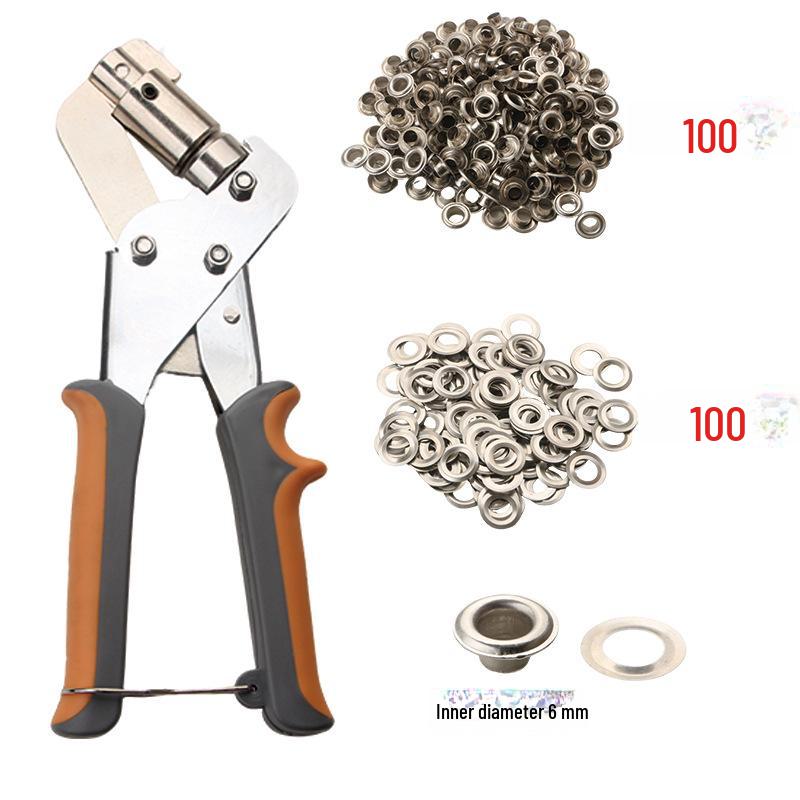 Clește de perforat și inele de 10,5 mm pentru pânză și prelată cu suport de afișare