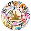 50 Yoga Doodle Stickers: Creative Fitness Decor for Phone, Laptop, and Luggage