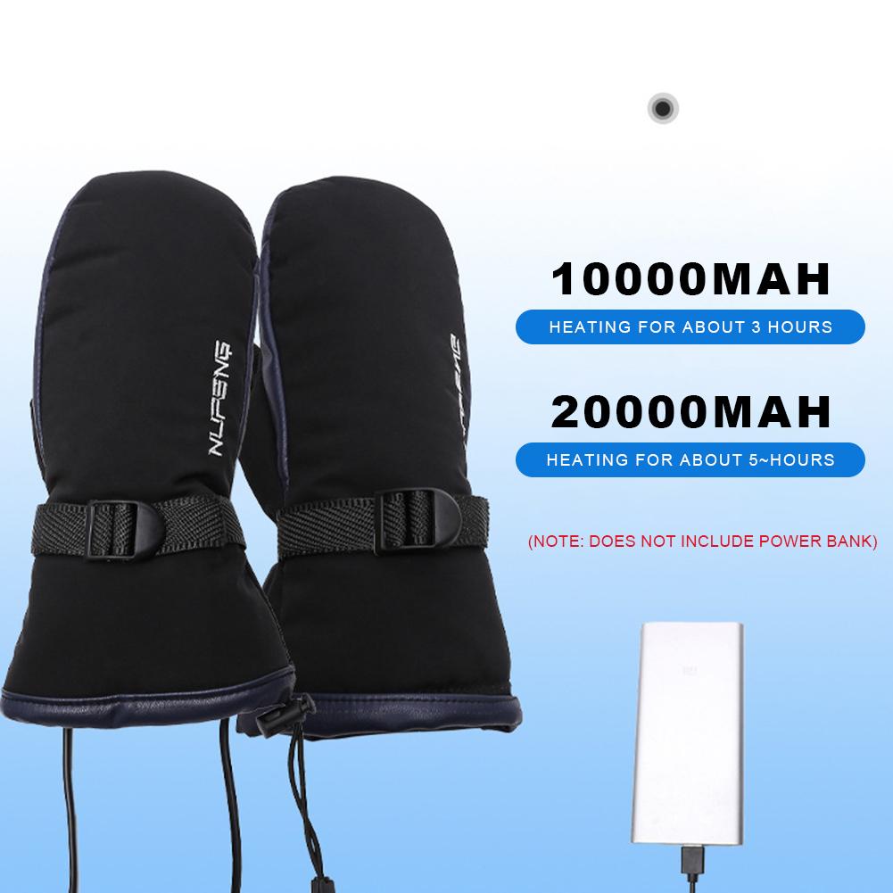 Electric Heated Gloves Motorcycle Winter Moto Heated Gloves Warm Waterproof Rechargeable Heating Thermal Gloves For Snowmobile
