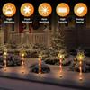 5Pcs/Set Snowflake Christmas Tree Ground Lamp 8 Modes Santa Claus Solar Lights  Lawn