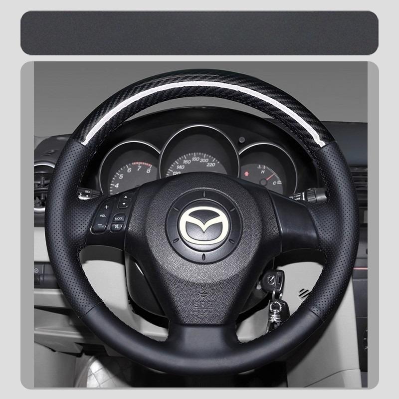

Для Mazda 3 Axela 2004-2009 Mazda 5 2005-2010 Ручная прошивка Нескользящая Кожаная углеродное волокно Чехол на руль автомобиля 1