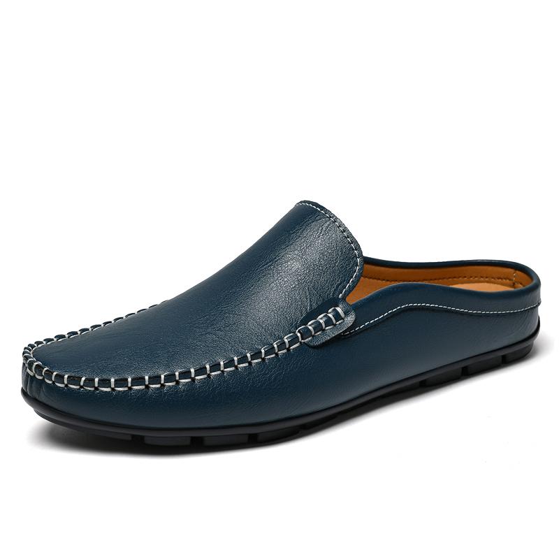Fashion New Arrival Male Muller Shoes Handmade Mens Casual Shoes Fashion Designer Men Half Drag Leisure Walk Slippers Comfy Lazy Flats
