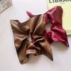 Pleated Soft PU Scrunchies Elastic Large Intestine Hair Ring Retro Ponytail Holder  Party