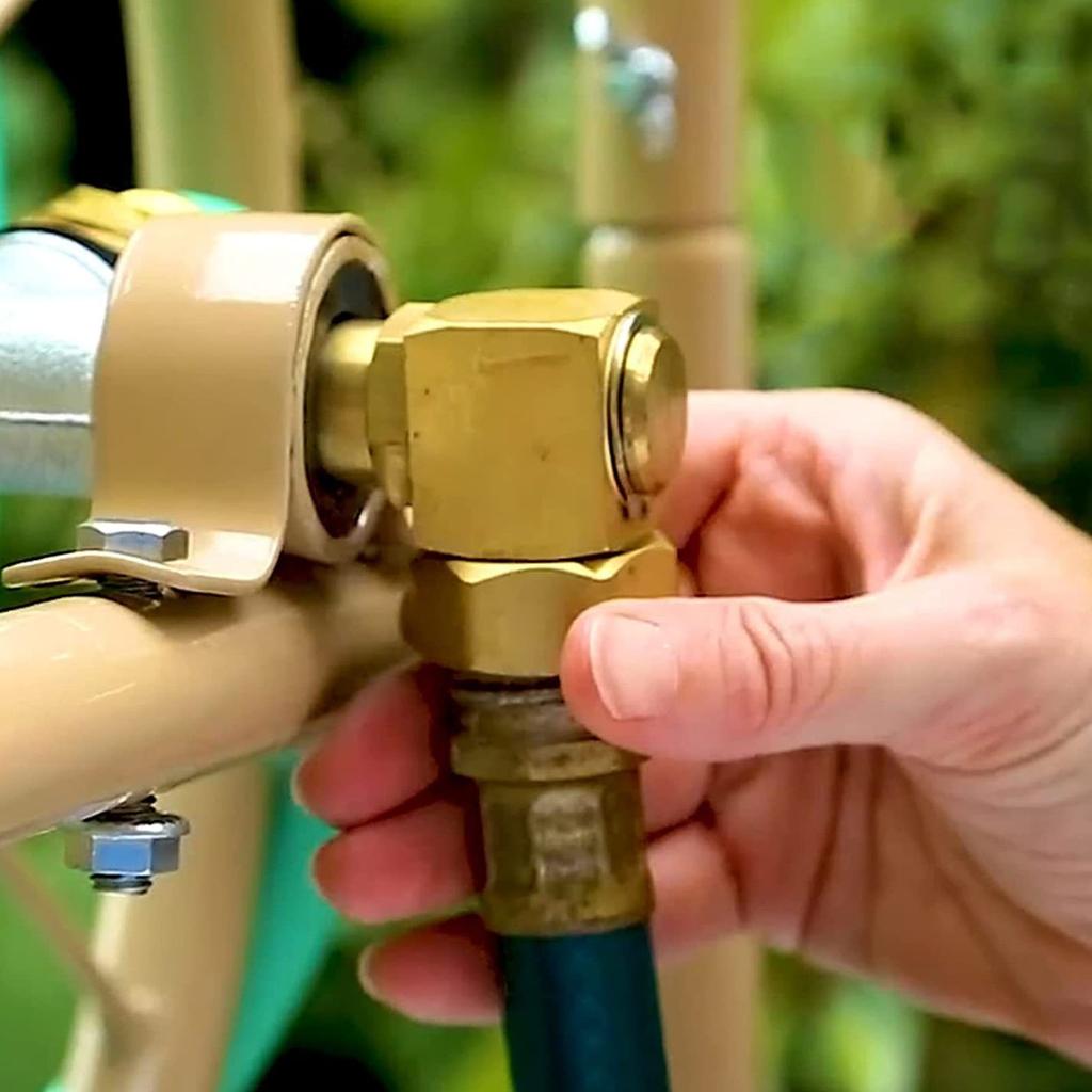 Brass Angled Tap Connector, 1 Inch GHT Zinc Alloy Elbow Connector Garden Hose Reel for Hose Pipe