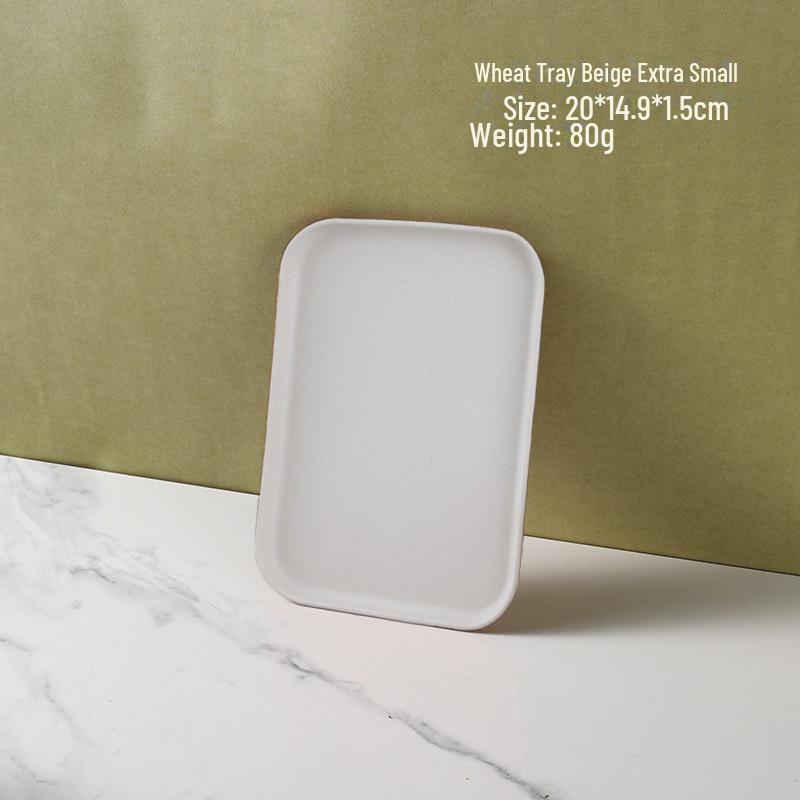 Wheat Straw Multifunctional Tray: Rectangular Tea Set, Fruit, or Puzzle Storage Solution