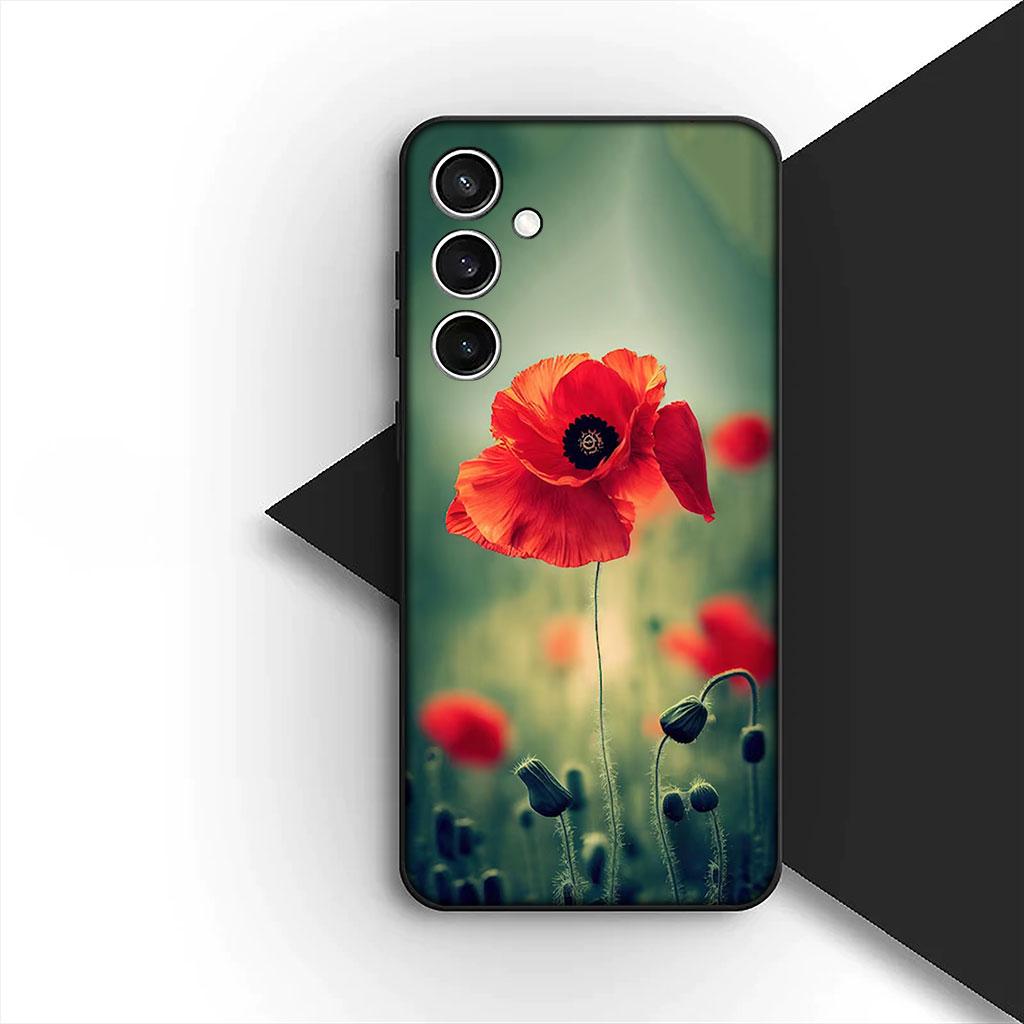 Poppy Flower Bloom Fashion Phone Cover for Motorola Moto G55 G45 G75 G85 G13 Edge 50 30 Fusion 40 NEO Ultra Pro Soft Case