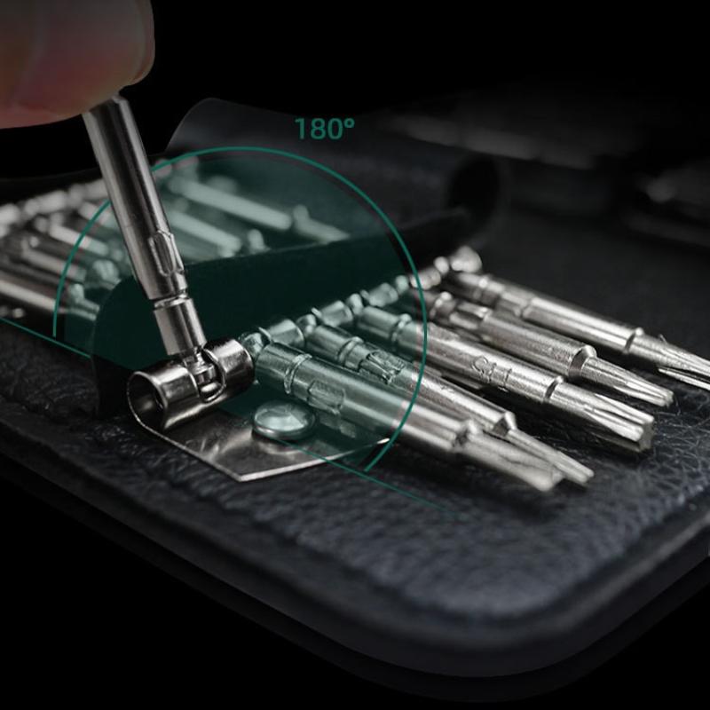 25 in 1 Mini Precision Magnetic Screwdriver Set Pocket Size Portable Repair Tool for Travel Small Item Emergency Fix