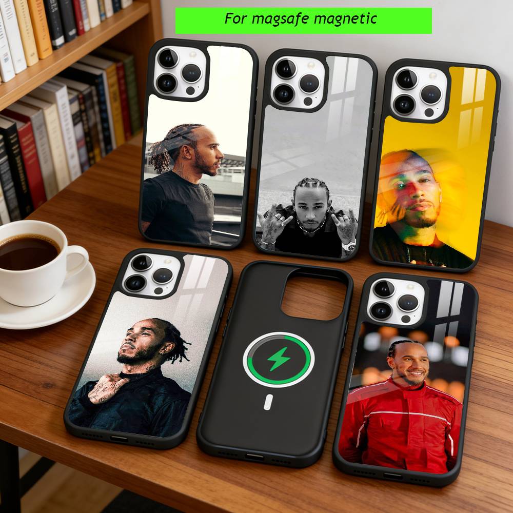 L-Lewis Hamilton Phone Case For iPhone17,16,15,14,13,12,11 Plus,Pro Magnetic with Magsafe Wireless Charging