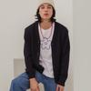 Viabon De Via Merino Wool Jacquard Basic Cardigan (Unisex)