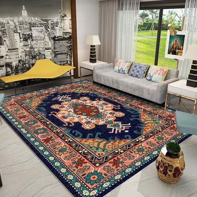Bohemian Style Living Room Carpets Decoration Home Bedroom Bedside for Rug Nordic Retro Ethnic Anti-skid Floor Mat Customizable