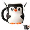1 Set Penguin Ice Cream Pint Cup Holder with Hidden Snack Drawer Spoon Holder Reusable Ice Cream Container Holder Kitchen Gadgets