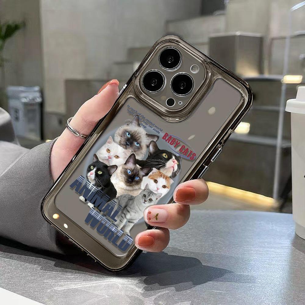 Cat Phone Case For iPhone 13 Cases iPhone 11 16 Pro Max 14 15 12 XR 13pro 16pro 16promax 13promax Soft TPU Clear Covers Fundas