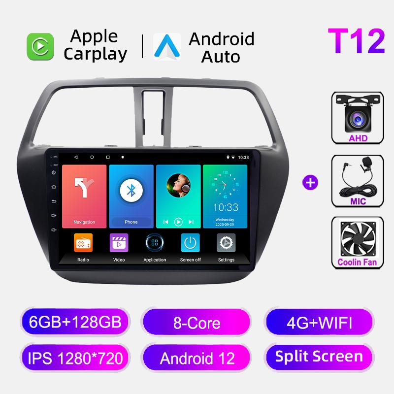 2 Din Android 12 Auto Car Radio Multimedia Video Player For Suzuki SX4 S-Cross 2014-2025 Carplay Navigation GPS Stereo Autoradio