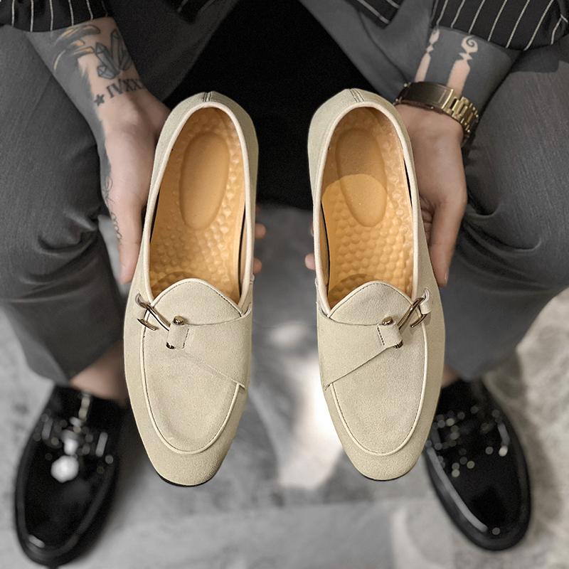 Men's Loafers Luxury Brand Leather Dress Shoes Breathable Slip-On Solid Formal Casual Shoes Handmade Designer Men Shoes Mocassin