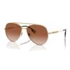 Burberry Thin Frame Logo Lettering Metal Aviator Sunglasses Women's Gold
