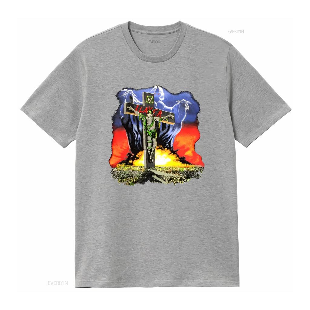 SLAYER 1990 Vintage European Campaign Tour Print T Shirt Vintage Washed Streetwear Fashion Stretched Comfortable Unisex Graphic