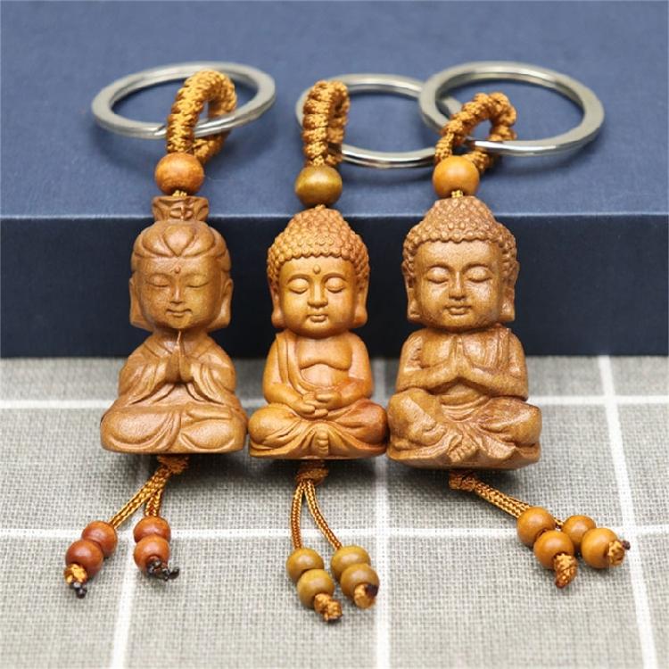 Versatile Buddhas Pendant Keychain Wealth Luck Keyring for Everyday Use