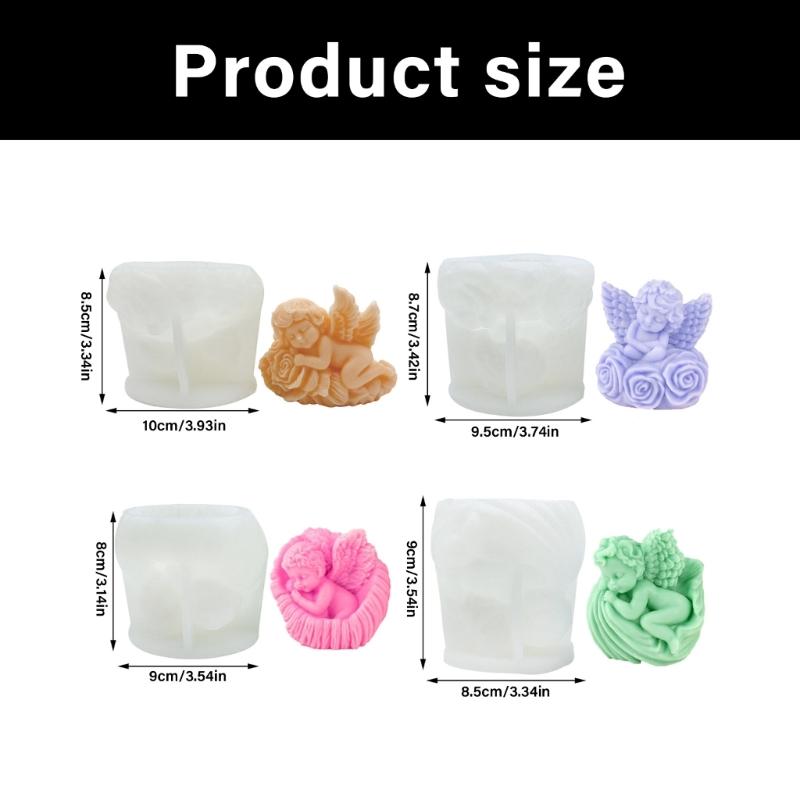 Rose Angel Baby Candle Mould Heat Resistant Silicone for Craft Handmade Candle Soap Chocolate Making