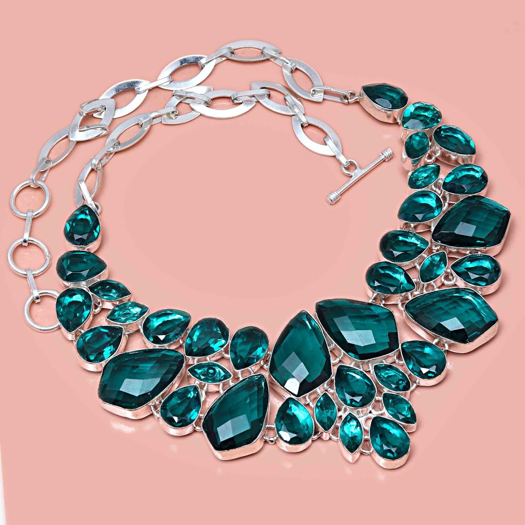 Necklace Chrome Diopside Facited Gemstone Women'Unisex Jewelry 18-20''