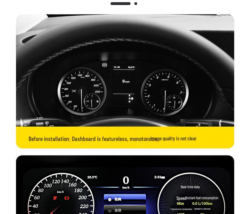 Mercedes-Benz New Vito Smart LCD Instrument Panel: Plug-and-Play, Non-Destructive, High-Definition Display