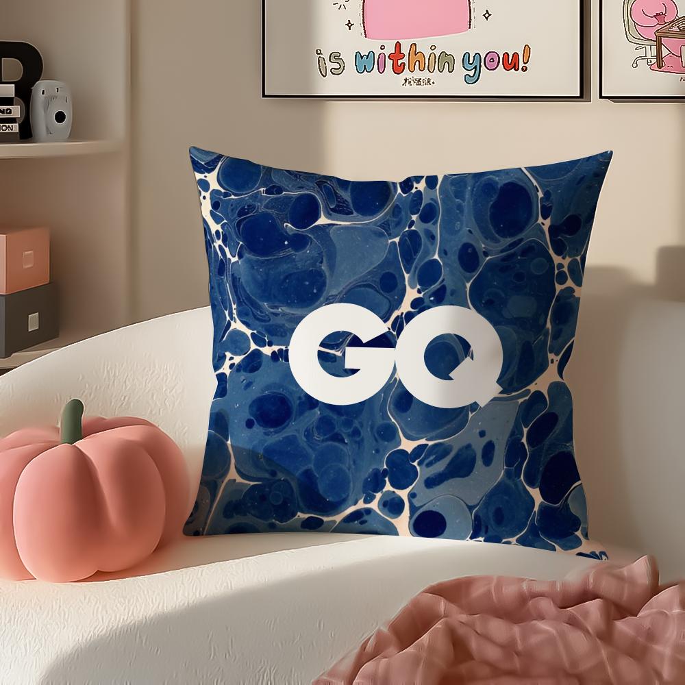 

Stylish Mens Magazine GGQ Cushion Cover Pillowcase Short Plush Invisible zipper Room Sofa Cushion Cover 30X30cm