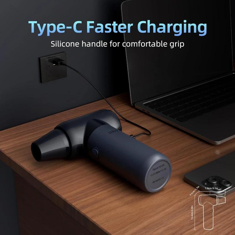 Turbo Jet Fan 180000RPM Electric Air Blower Poweful Wind Speed 50m/s for Car Keyboard Computer High-Speed Turbo Handheld Blower