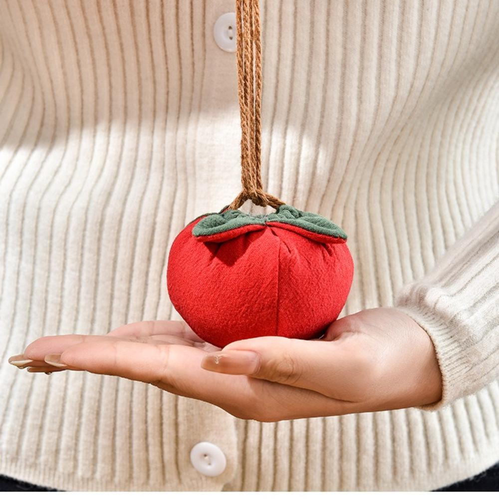 Incense Bag with Persimmon Pendant, Can Be Hung On Rearview Mirror or Car,Blessing Purse,Empty Bag Material Kit for Good Fortune
