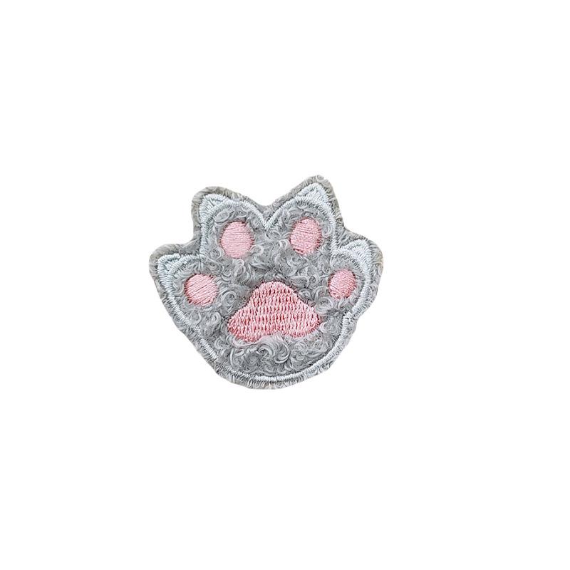 Plush Gray Puppy Embroidered Patch for Kids' Clothes Repair and Decoration