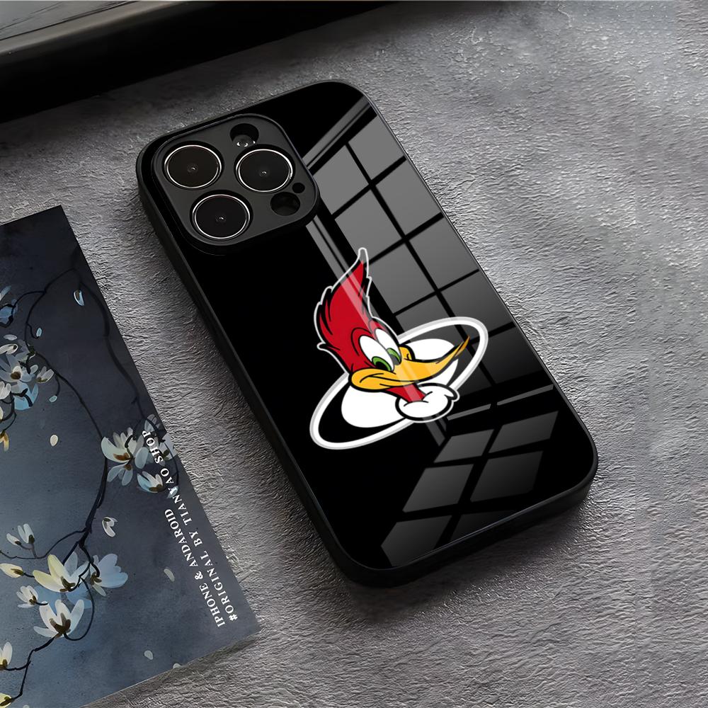 

T-the Woody Woodpecker Phone Case For IPhone 17 Air 16 E Pro Max 15 14 13 Mini 12 Pro 11 Max Plus Black Glass Cover iPhone XS Max