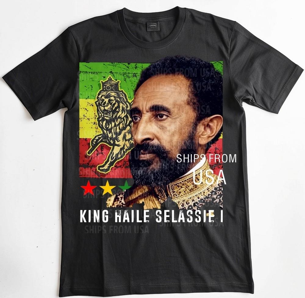 HAILE SELASSIE  T SHIRT, RASTA FLAG TEE, LION, RASTAFARI, KING SELASSIE I Unisex T-Shirt XL