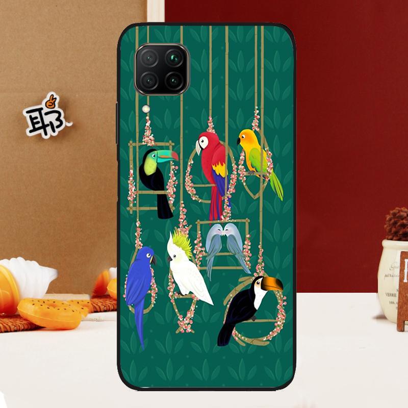 Colorful Parrots For Huawei Nova Y91 Y61 Y60 Y70 Y72 Y73 Y90 12i 11i 3i 7i 8i 9 10 SE P20 P40 P30 Lite Case