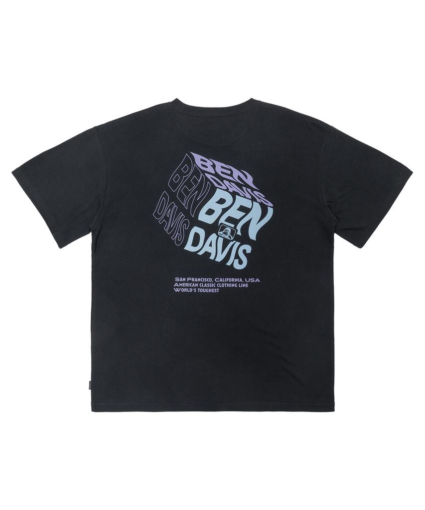 BEN DAVIS Original Cube Print Tee White