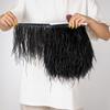 FeatherBeatiful 1meter Black Ostrich Feathers Trim Cloth Sideband Ostrich Feather Trims Clothing Wedding Feather Ribbon Sewing Decorati