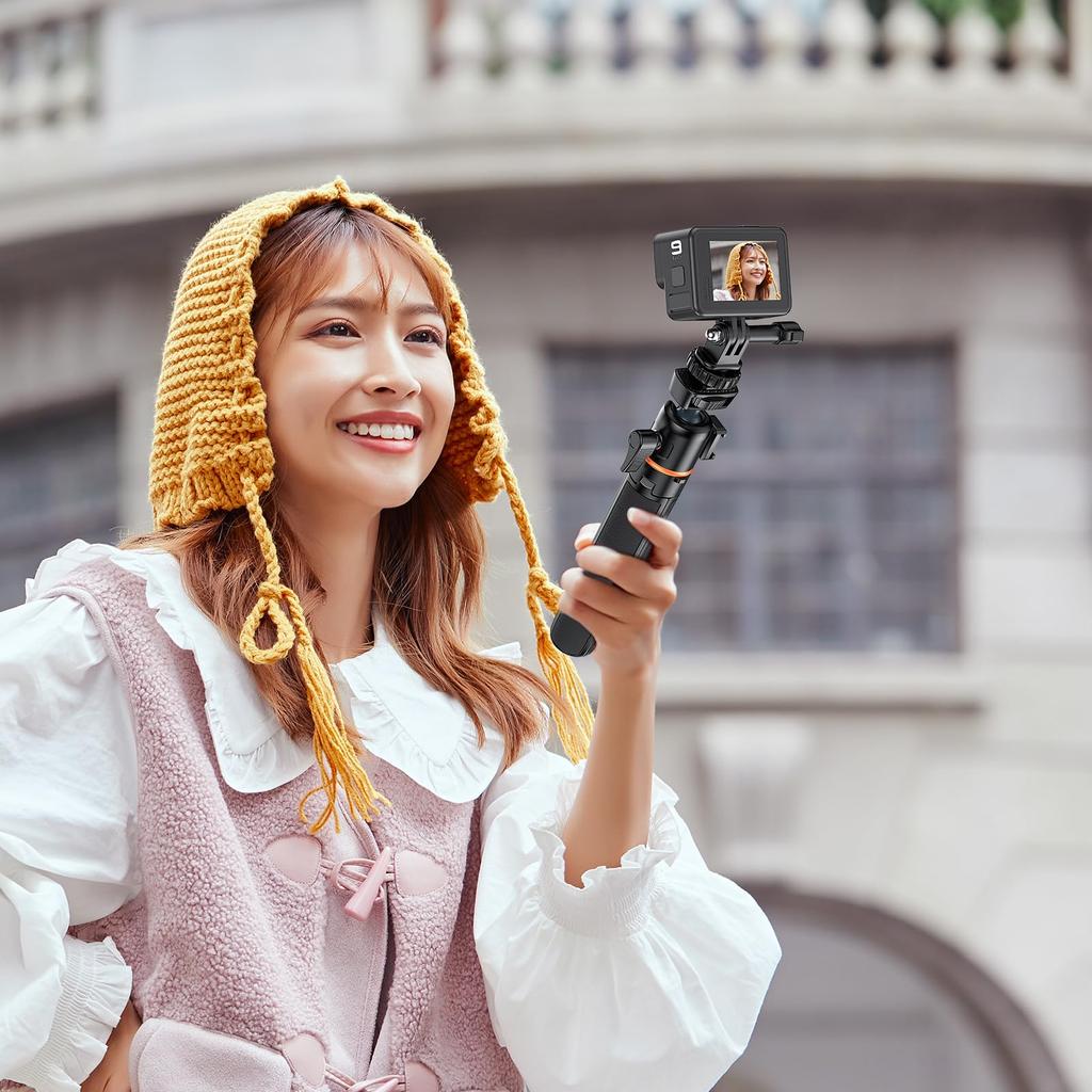 VRIG Hot Shoe Mount Hot Shoe Adapter Action Camera Mount Cold Shoe Base with Hole Tripod Mount Compatible with Video 1/4 Hero12/11/10/9/8/7/6/5,