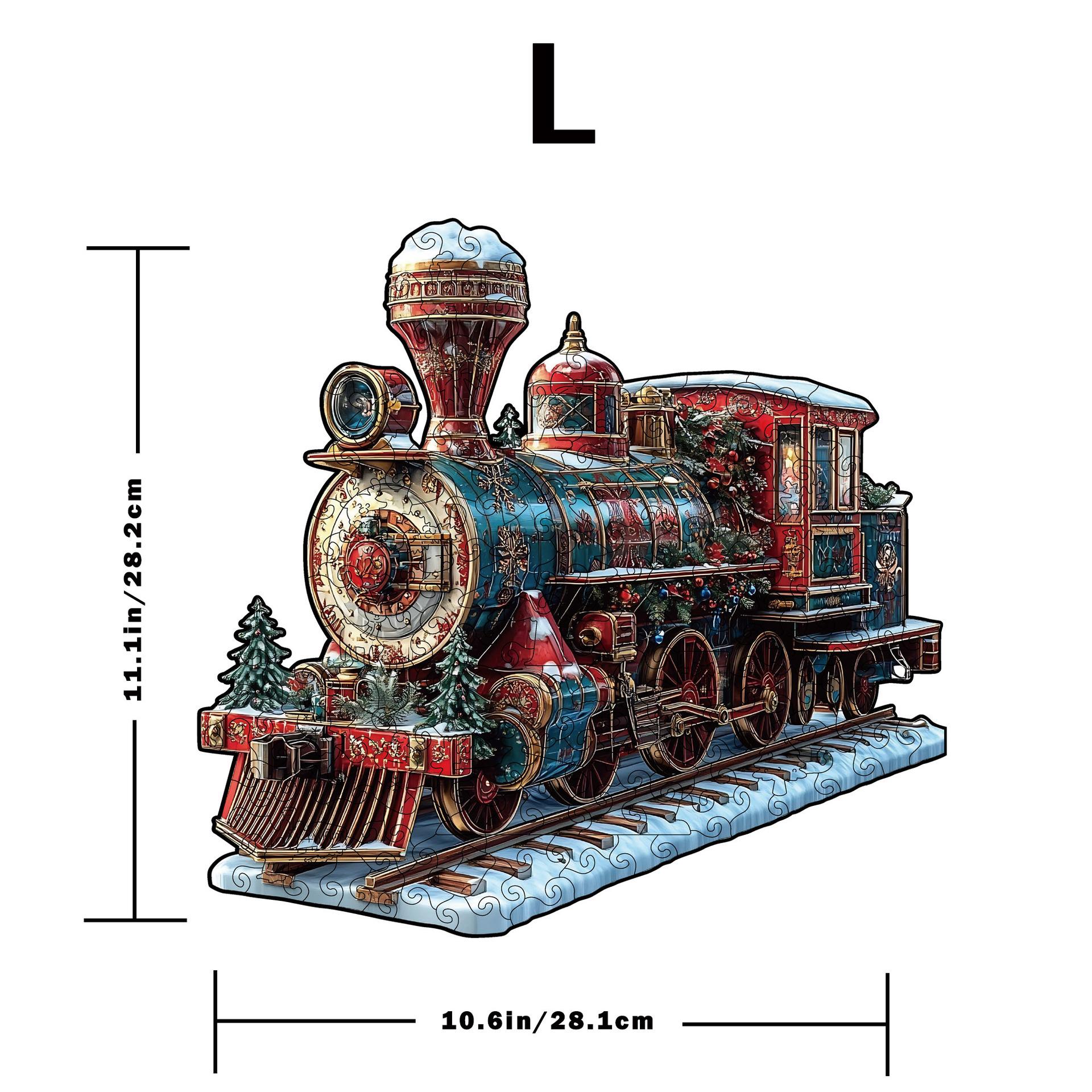 Christmas Train Puzzle Toy Wooden Special-Shaped Puzzle Game Piggy Bank Decompression Puzzle