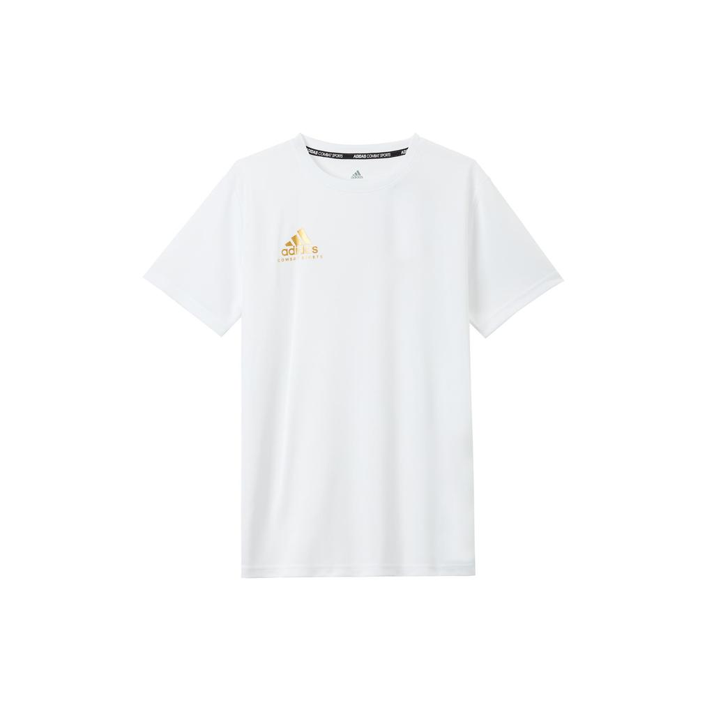 Adidas Sportlife T Shirt Men's White With Gold Logo adiCSTS06P-WG