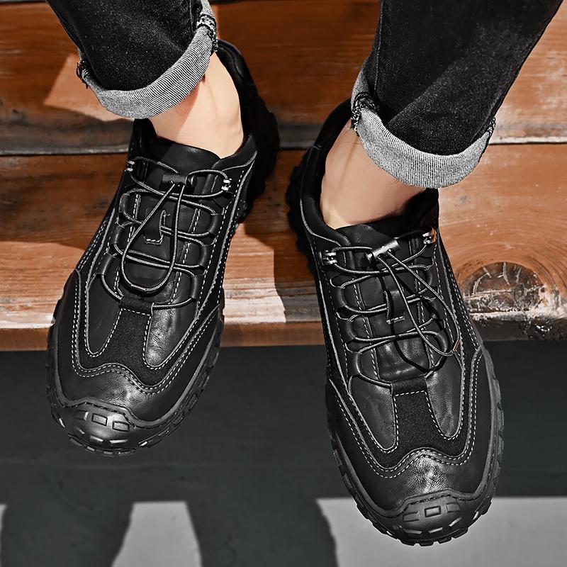 British Leather Shoes Leather Men's Casual Single Shoes Handmade Shoes Stitched Casual Leather Shoes Outdoor Fashion Men Flats