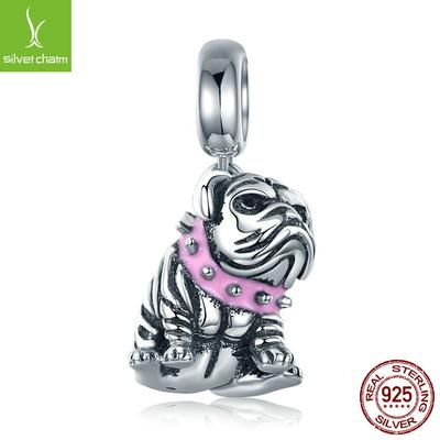 Neuer Bulldoggen-Anhänger aus 925er Sterlingsilber, Mädchenarmband-Accessoires Scc552