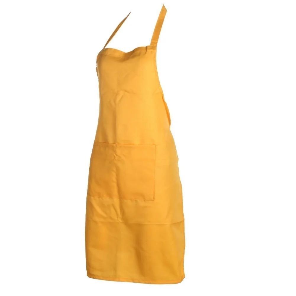 1 Pcs Apron With Pockets Thicken Cotton Polyester Blend Cooking Kitchen Restaurant Apron Kitchen Kitchen Apron Waterproof Apron жёлтый