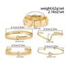 Salircon 5 Pcs/Set Creative Metal Knot Irregular Open Bangles Lady Vintage Gold Color Stackable Layering Charm Bracelet Jewelry