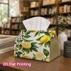 1pc, 2D Flat Printing, Tissue Box Lemon Plant Texture Pattern Printed Tissue Box, Suitable for Bathrooms, Living Rooms, Bedrooms, Dressing Tables, Cof