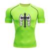 Men's Compression Athletic Workout T-Shirt, Gothic Cross Ang