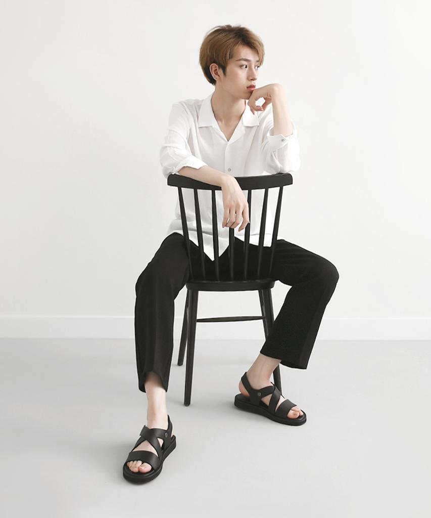 Wetheroad Wtrd4109 Aiden Cross Sandals Matte Black [230~290Mm]