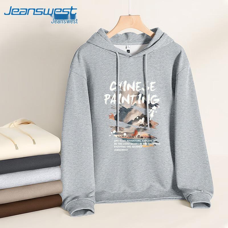 

Jeanswest Men s Guochao Landscape Hooded Sweatshirt 3XL